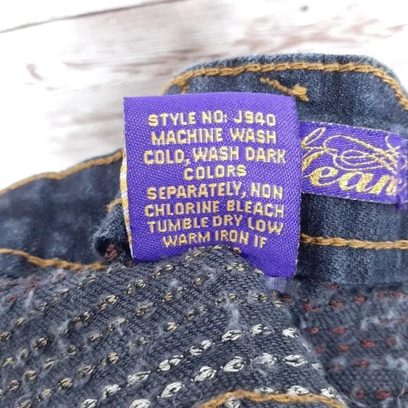 Brooklyn Girl Jeans Sz 11 Flare Embroidered 149A - Picture 7 of 7